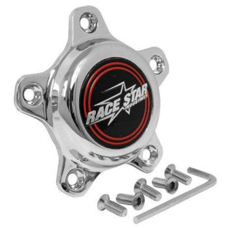 92 Drag Star 5 Lug Cap, Short Plastic Chrome