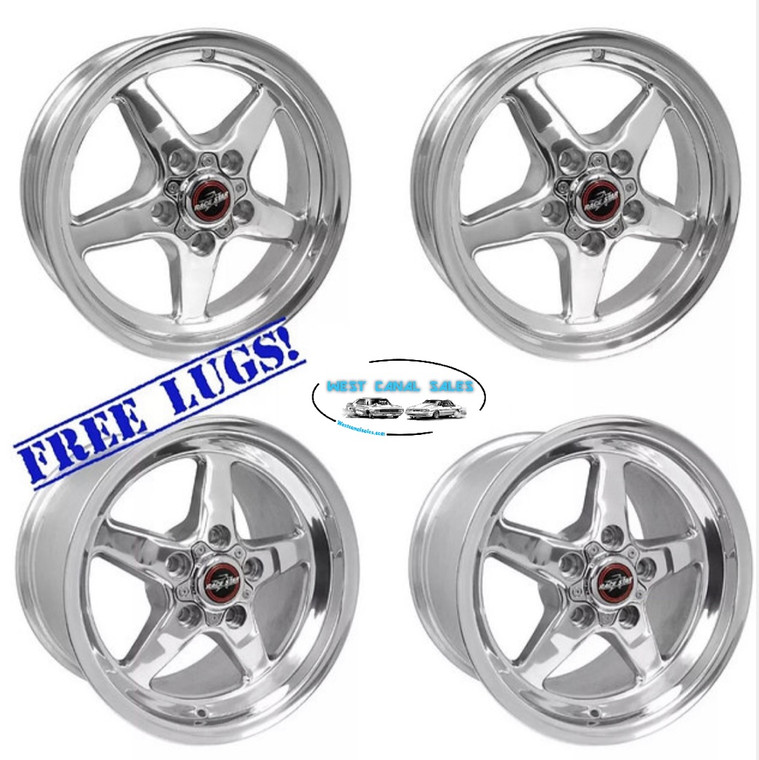 Race Star Drag Pack 15x10/15x3.75 for 79-04 Mustang (Polished) - 4 Wheel Combo