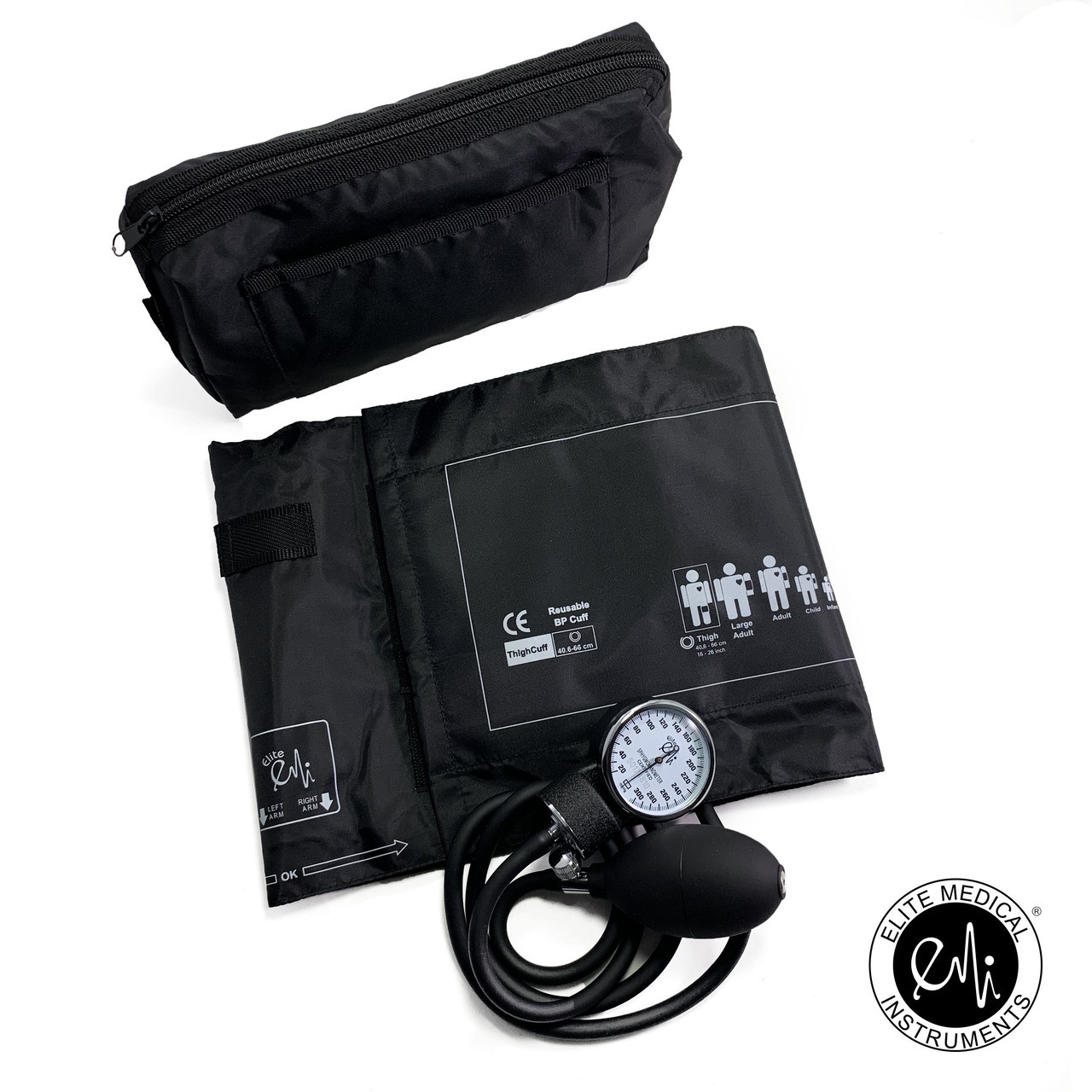 Large Adult Size Blood Pressure Cuff Manual Aneroid Sphygmomanometer with  Carry Case