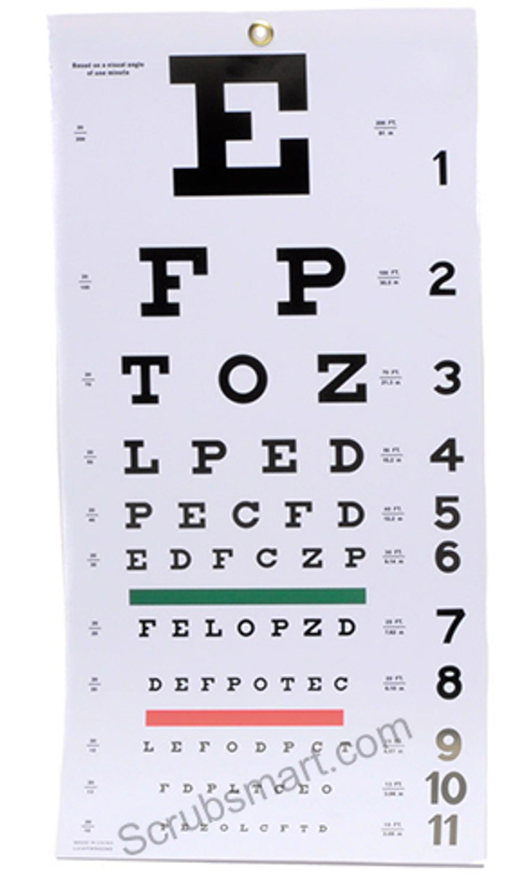 Portable Snellen Eye Chart