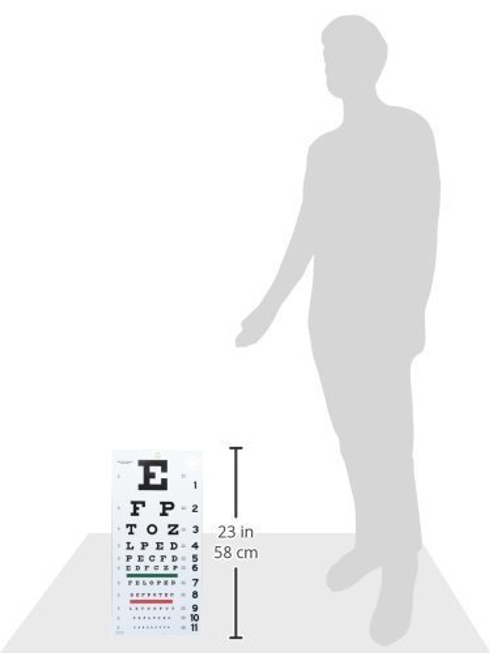 Snellen Plastic Eye Chart 20 Feet 22 x 11 inches EYE Exam Chart Pack of 2