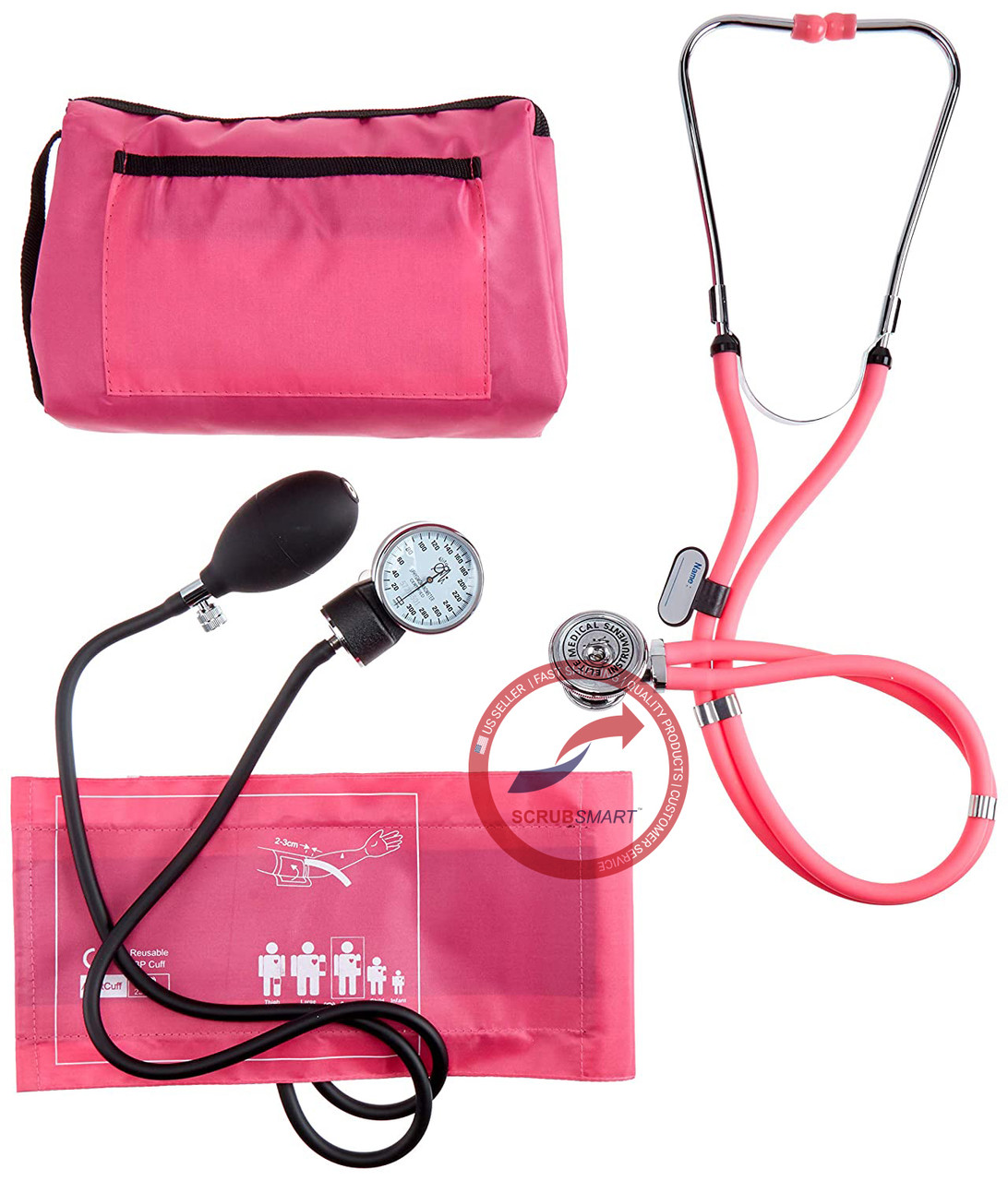 EMI Manual Blood Pressure Monitor with XL / Large Adult Cuff and  Stethoscope set