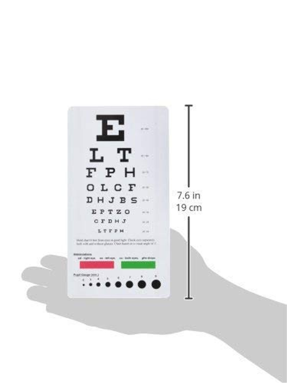 EMI Snellen Eye Test Exam Plastic Wall Chart 22 x 11 in EC-SNW