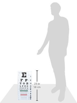 EMI Snellen Eye Test Exam Plastic Wall Chart 22" x 11" in EC-SNW 