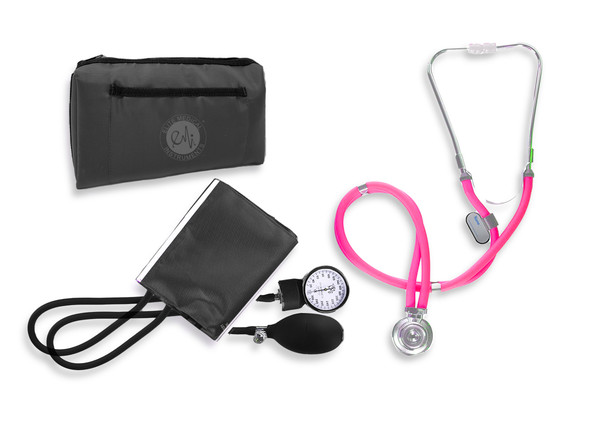 EMI Pink 340 Sprague Rappaport and Aneroid Sphygmomanometer Blood Pressure Cuff Set