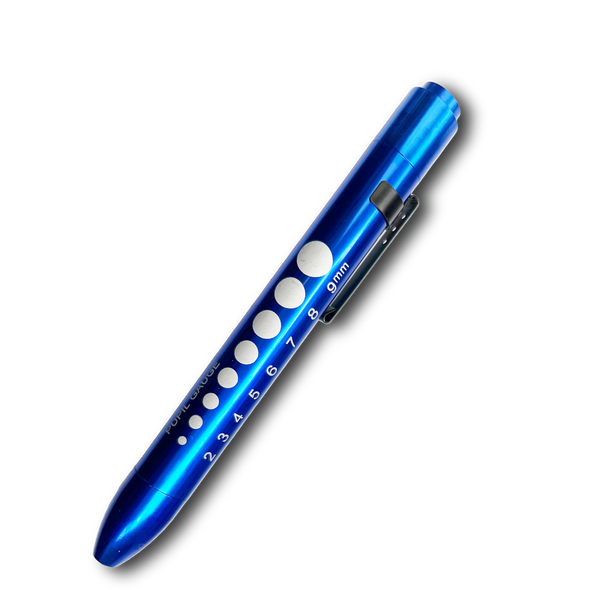 EMI Purple Aluminum LED Penlight with Pupil Gauge, Medical Penlight for Nurses, Doctors, Nursing Students, Click Penlight, Reusable LED Penlight