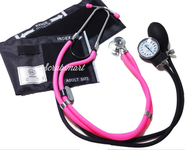 EMI Pink 340 Sprague Rappaport and Aneroid Sphygmomanometer Blood Pressure Cuff Set