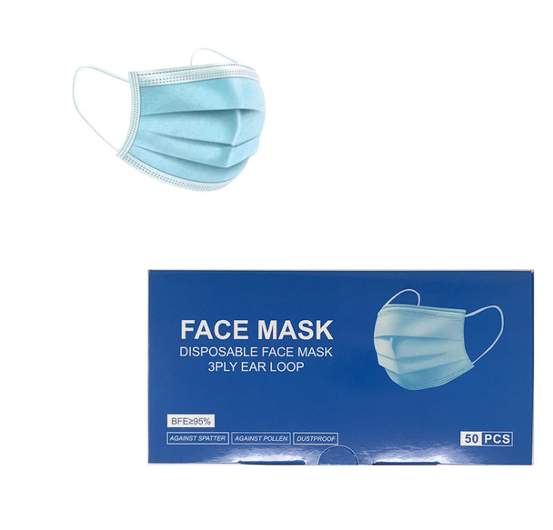 3 Ply Ear Loop Face Mask.