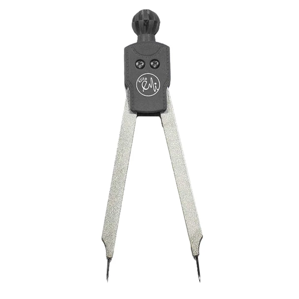 EMI Deluxe EKG Caliper (EKG-100) close-up, featuring a chrome-plated hardened steel design with precision tips for accurate ECG wave measurements.