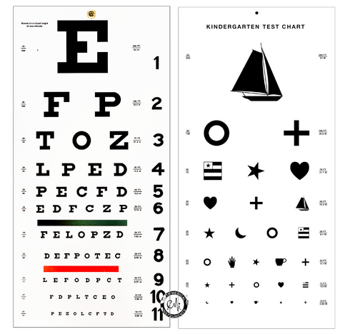 emi snellen and kindergarten eye chart