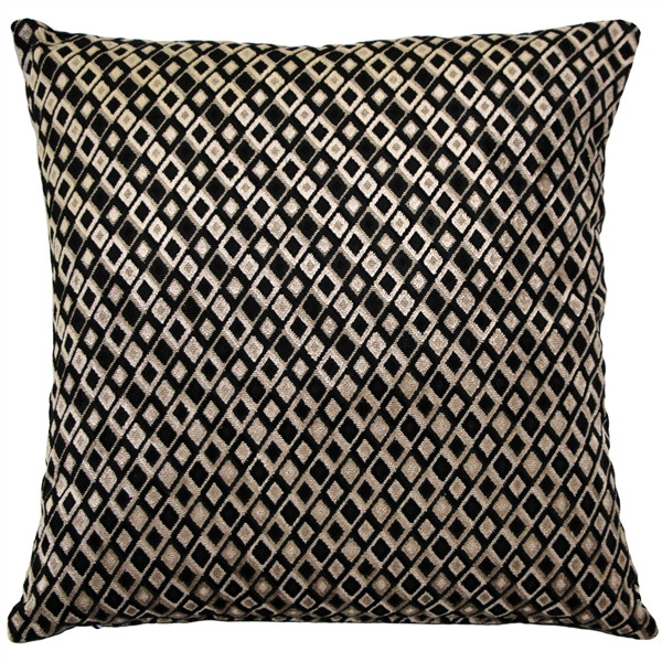 Jager Black Diamond Textured Velvet Throw Pillow 20x20 | Pillow Decor