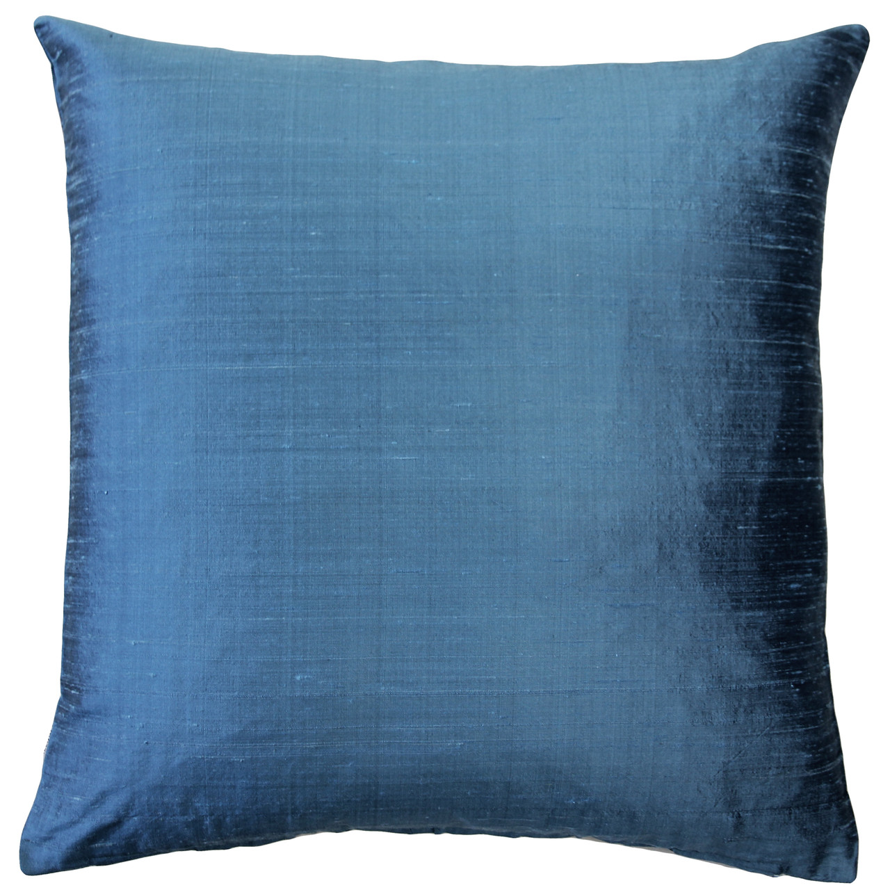 Sankara Marine Blue Silk Throw Pillow 20x20 Pillow Decor