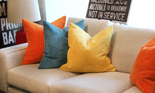 Wide Wale Corduroy 22x22 Throw Pillows from Pillow Decor