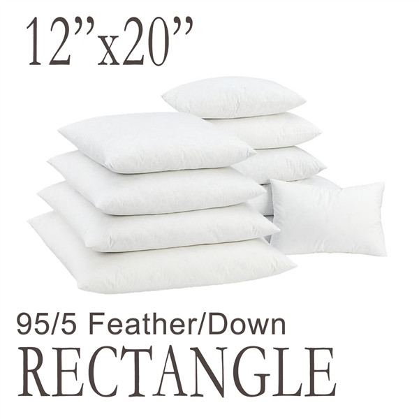 High quality 12"x20" Feather Down Pillow Form from Pillow Decor