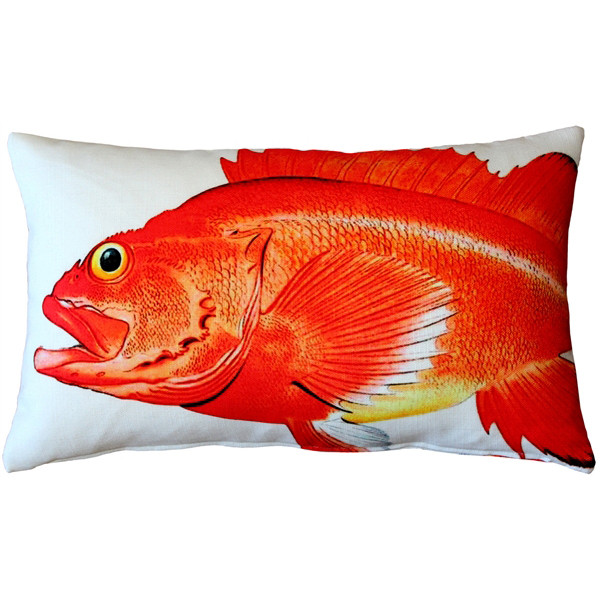 Rockfish Fish Pillow 12x19 Pillow Decor