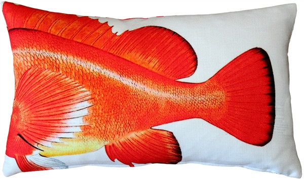 Rockfish Fish Pillow 12x19 Pillow Decor