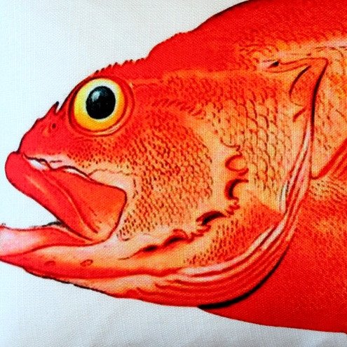 Rockfish Fish Pillow 12x19 Pillow Decor