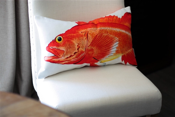 Rockfish Fish Pillow 12x19 Pillow Decor