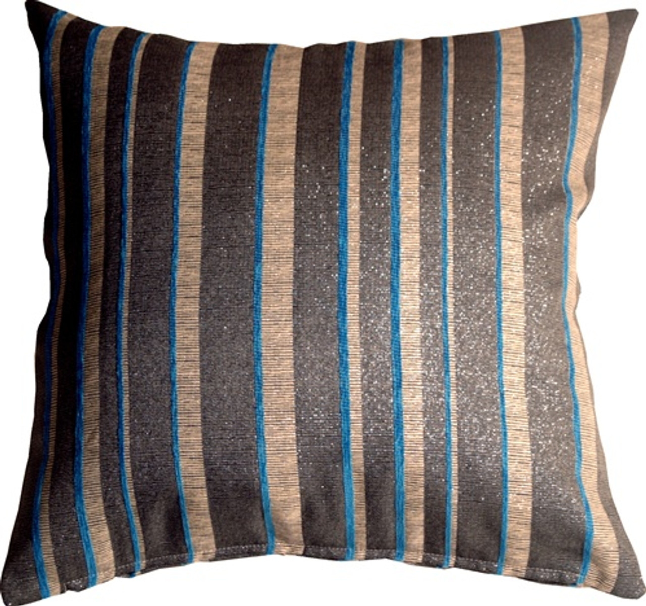 Sparkle Stripes 20x20 Blue and Gray Throw Pillow from Pillow Decor