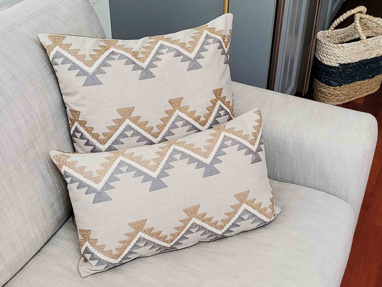 Tulum Ranch Embroidered Throw Pillow 12x20 from Pillow Decor