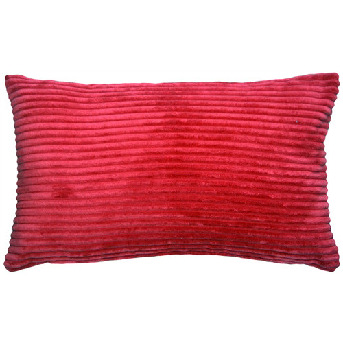 12x20 Raspberry Wide Wale Corduroy 12x20 Raspberry Red Throw Pillow from Pillow Decor