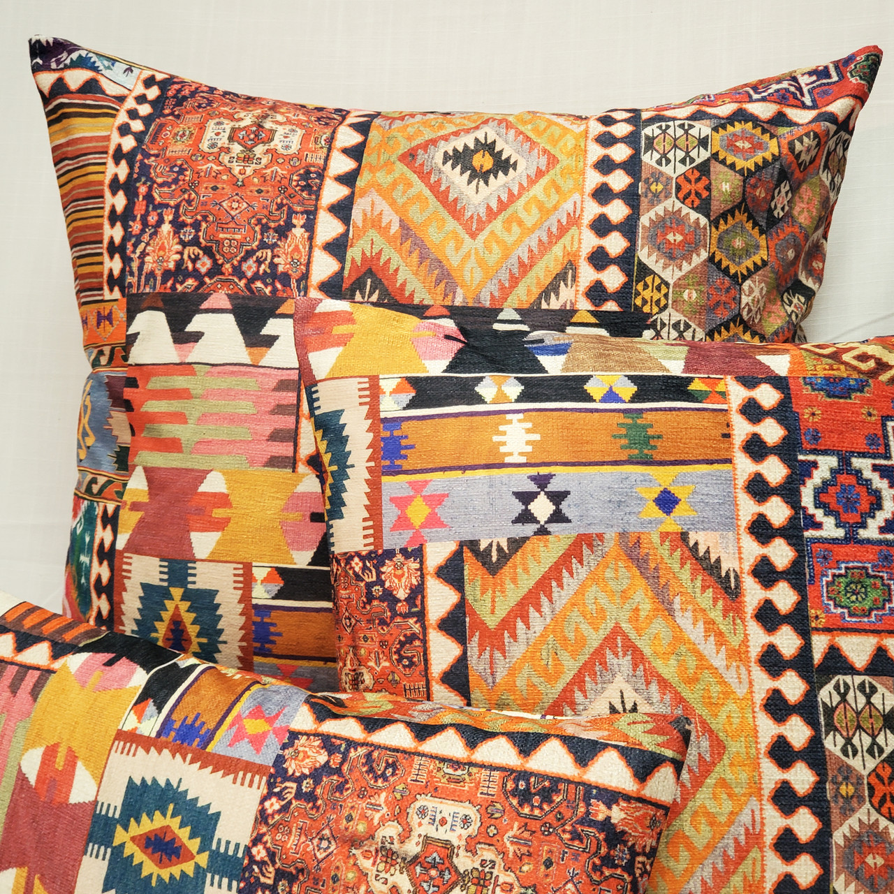 Kilim Collage Throw Pillow 25x25 from Pillow Decor