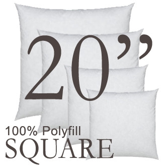 Square 20"x20" Polyfill Pillow Insert from Pillow Decor