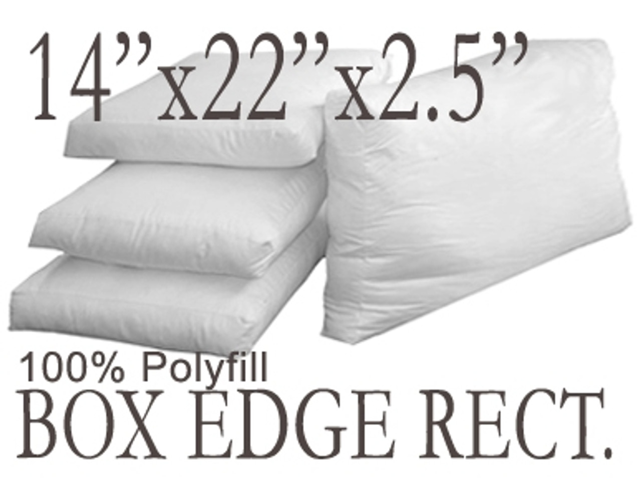 Box Edge 14"x22"x2.5" Polyfill Pillow Insert from Pillow Decor