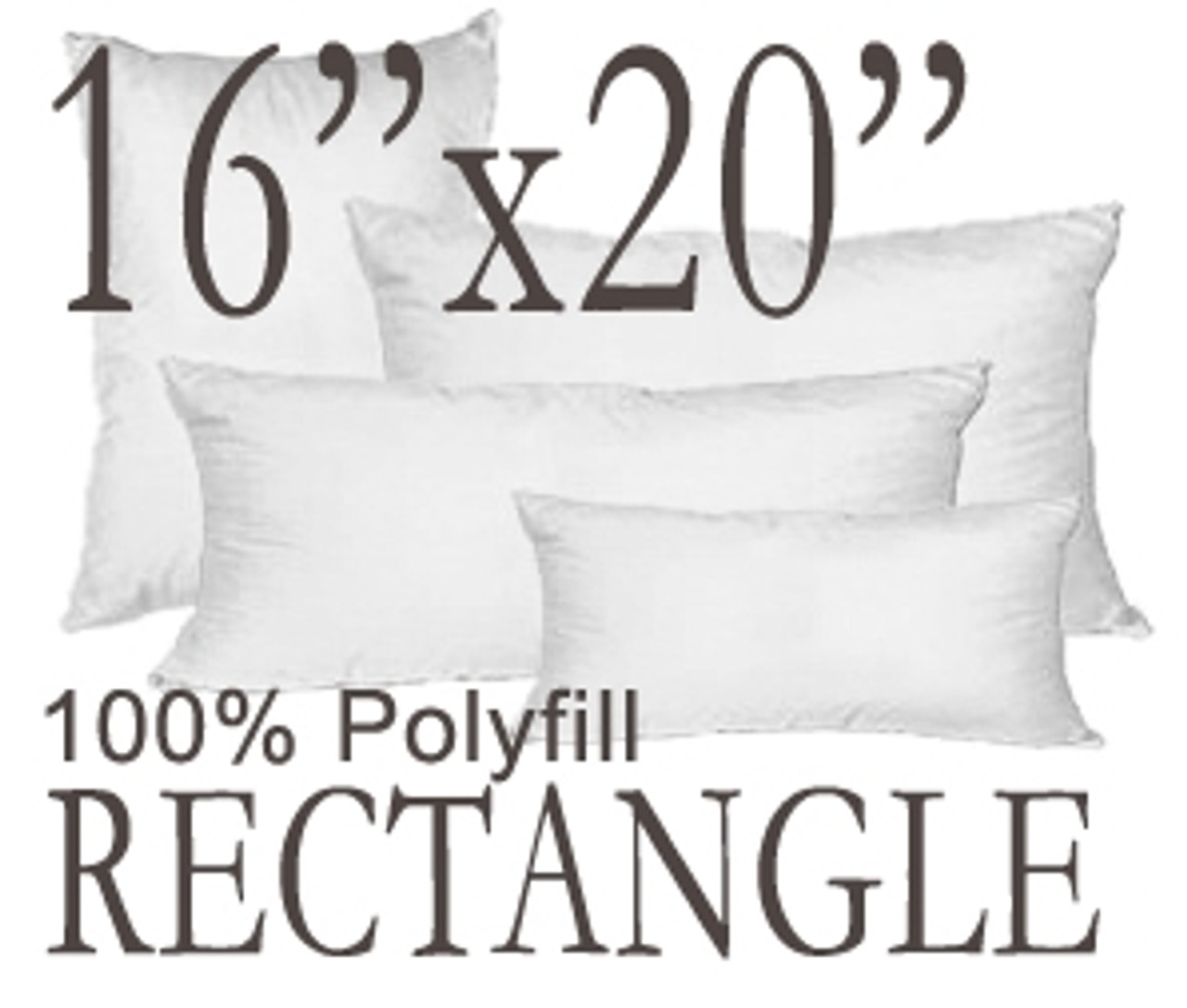 The 16"x20" Rectangular Polyfill Pillow Insert from Pillow Decor