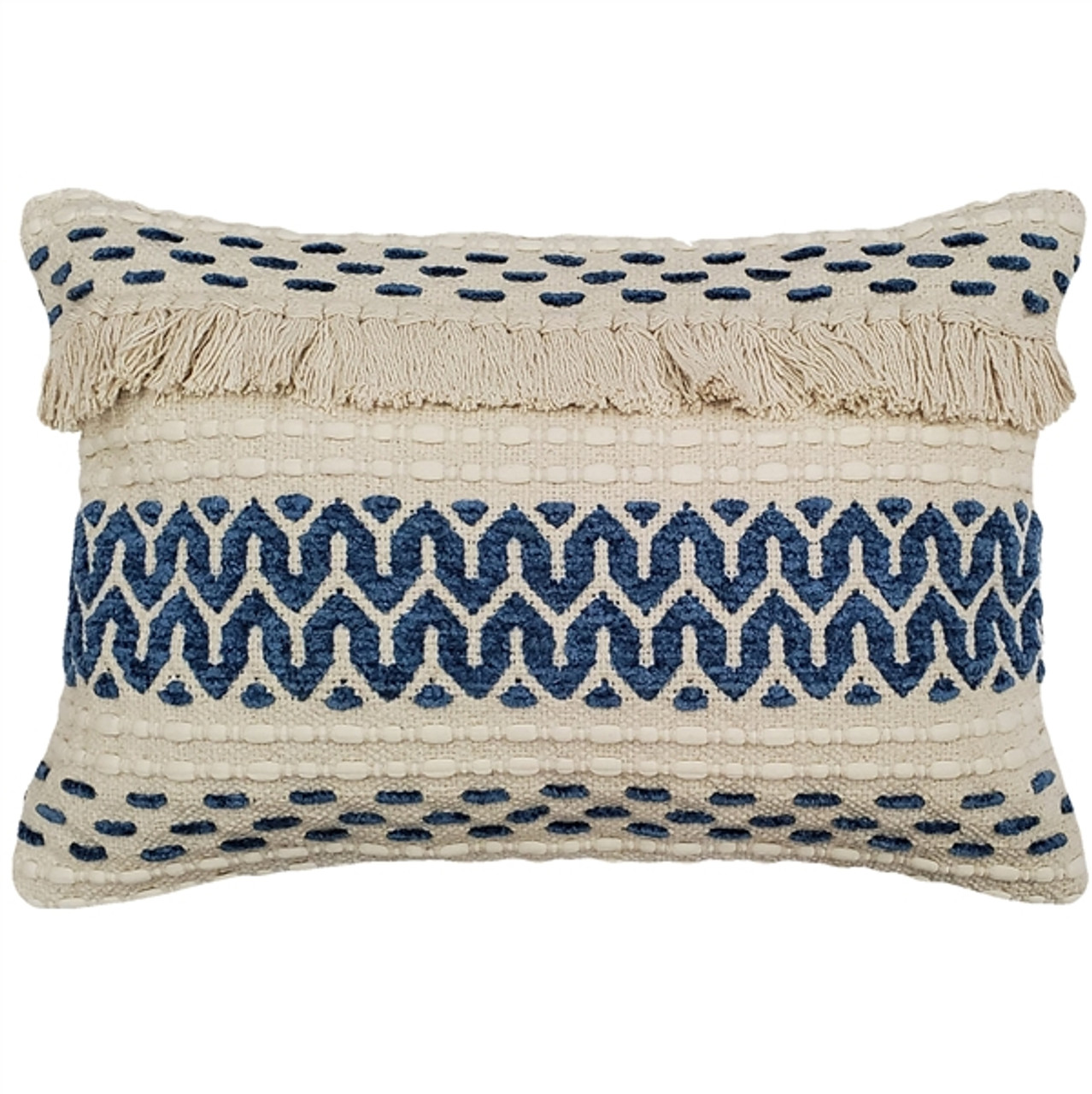 Ojai Blue Bohemian Pillow 16x24 Pillow Decor
