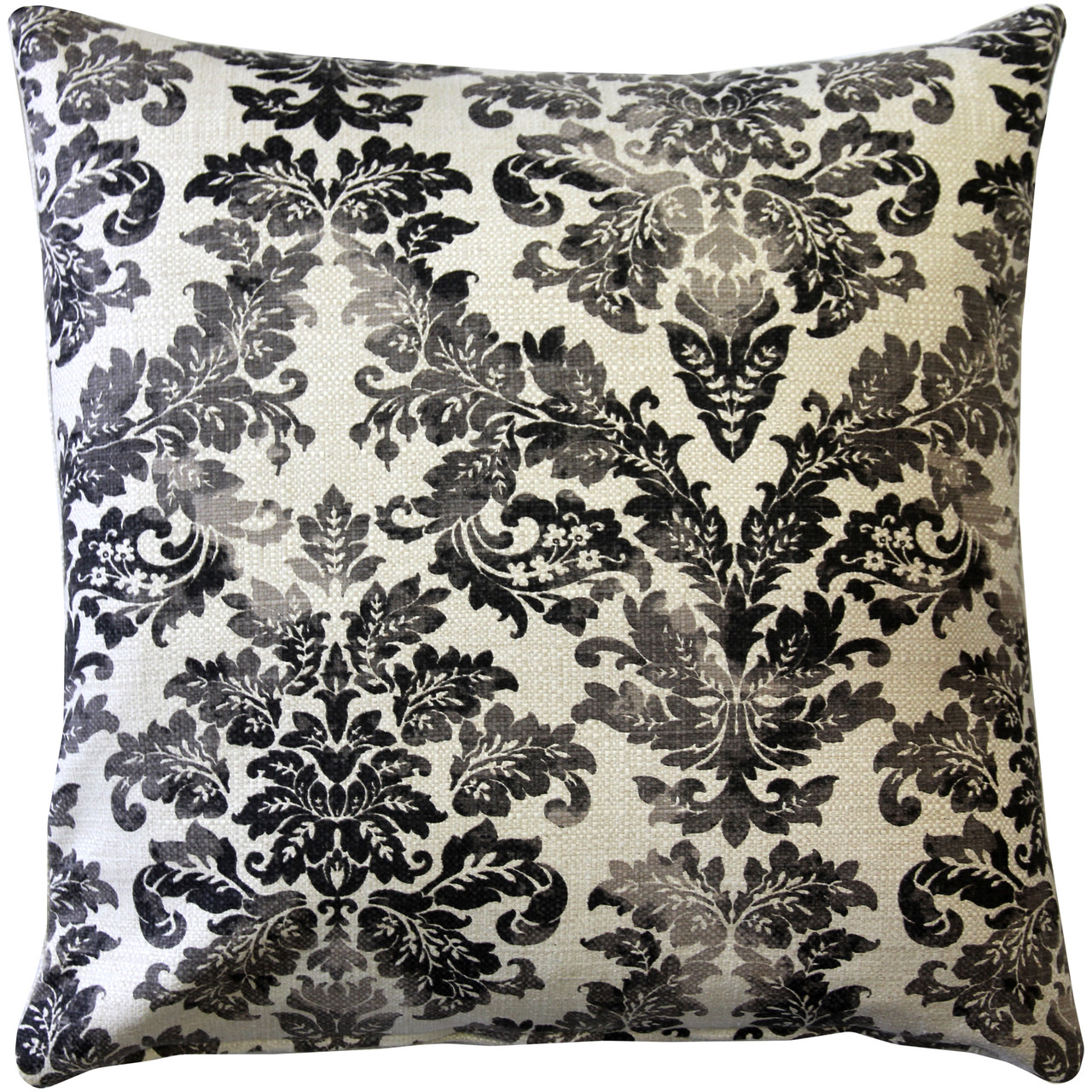 Calliope Gray Damask Pattern Throw Pillow 20x20 Pillow Decor