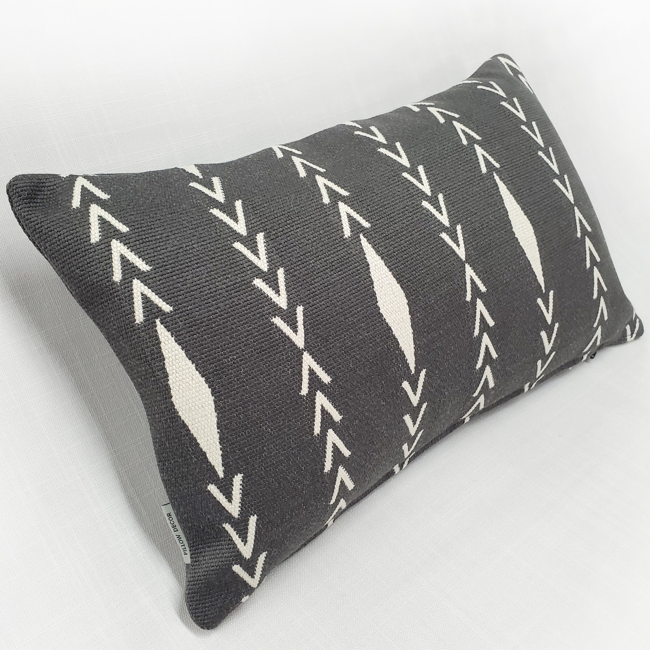 Diamond Ray Charcoal Gray Throw Pillow 12x20 Pillow Decor