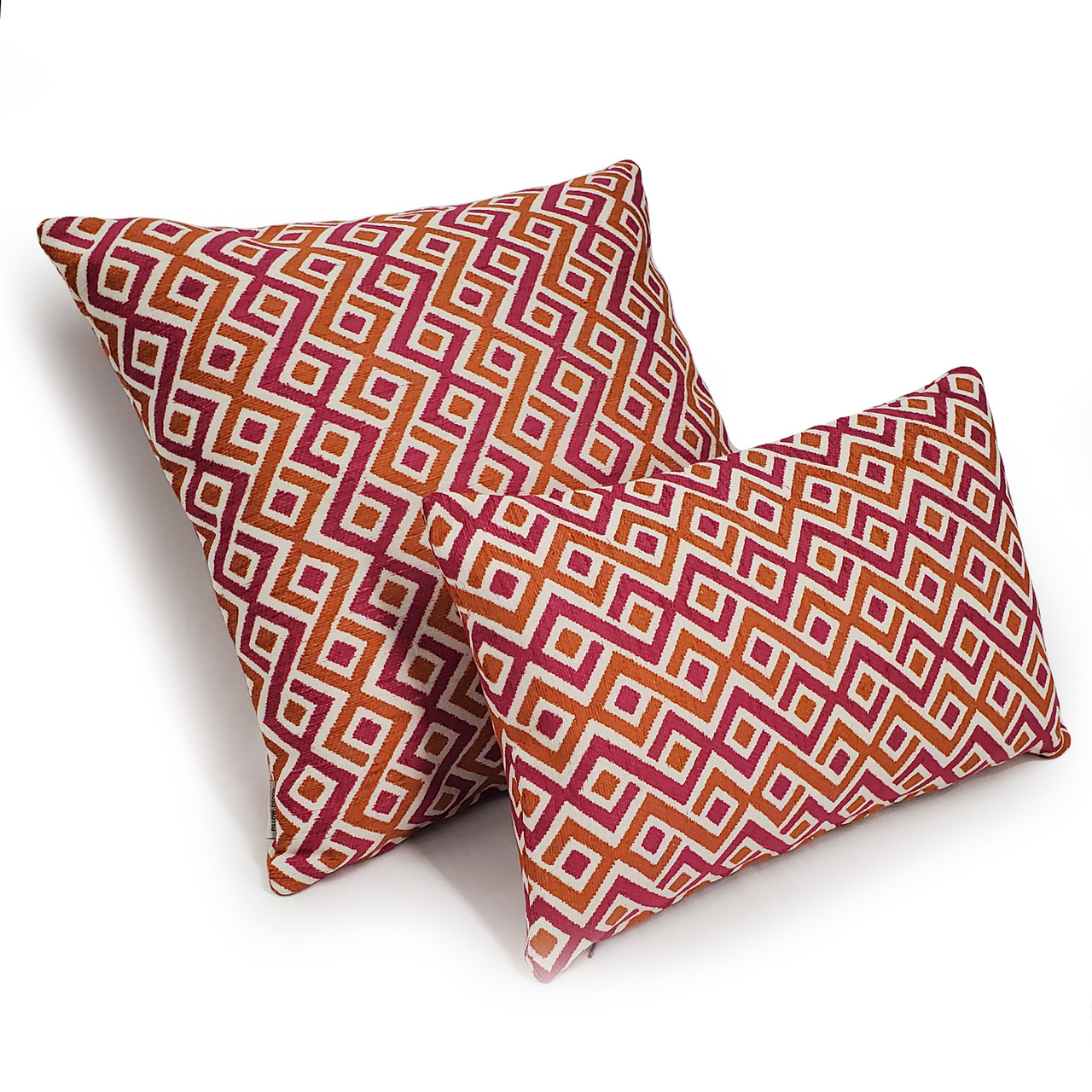 Follow Me Fiesta Pink and Orange Throw Pillow 19x19 Pillow Decor