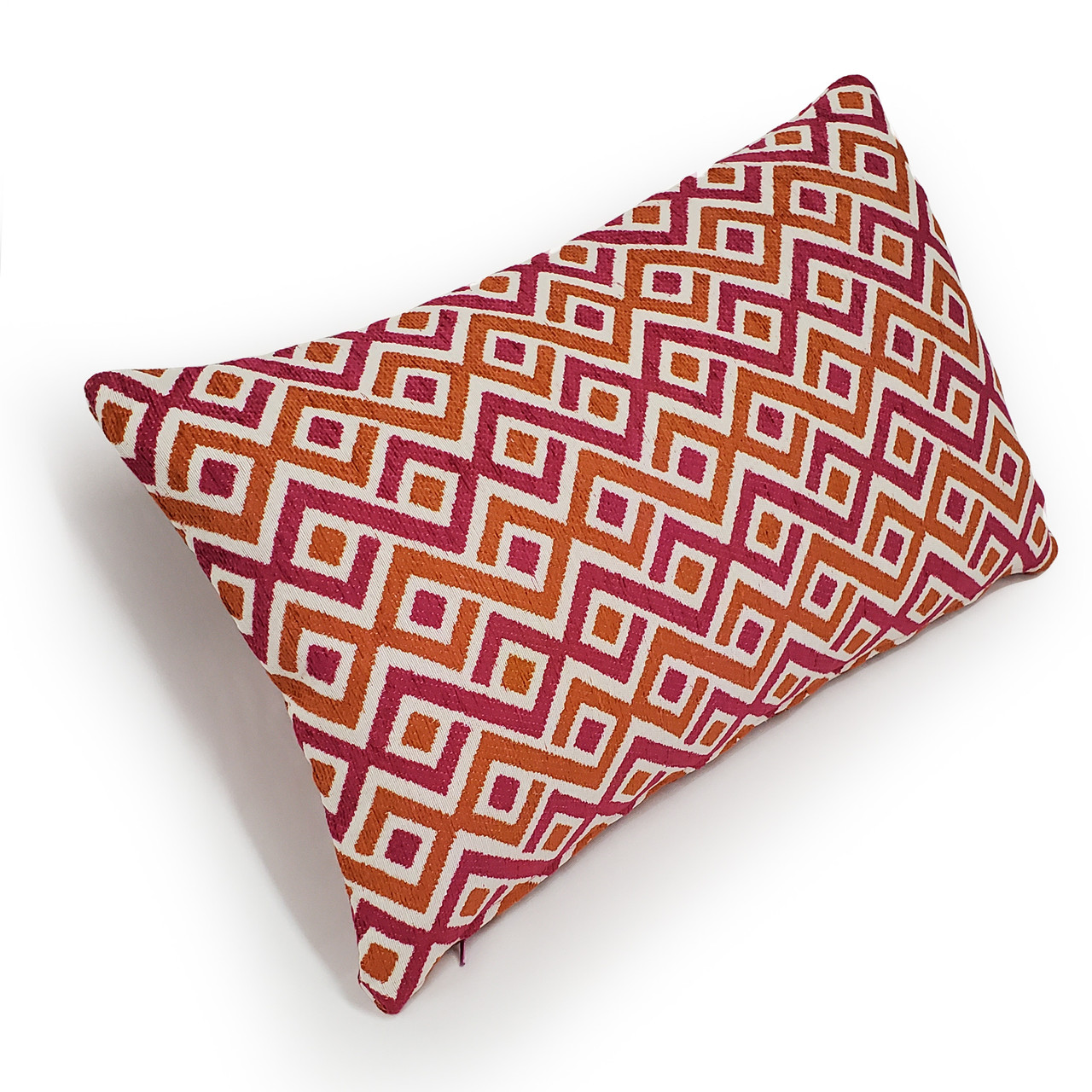 Follow Me Fiesta Pink and Orange Throw Pillow 12x19 Pillow Decor