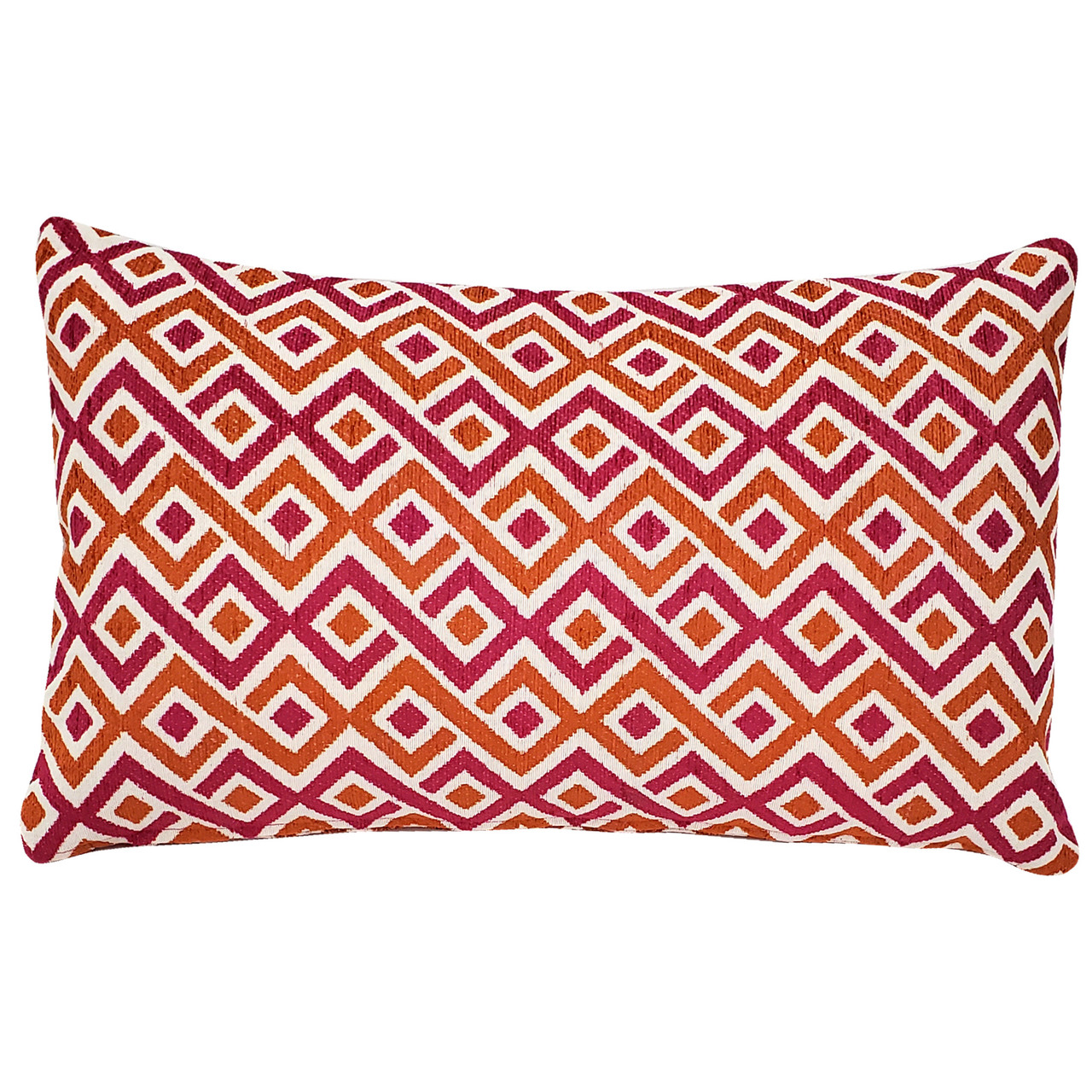 Follow Me Fiesta Pink and Orange Throw Pillow 12x19 Pillow Decor