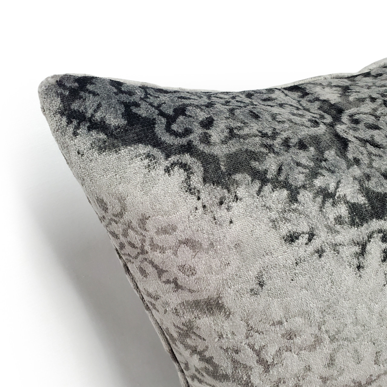 Artemis Pewter Gray Velvet Throw Pillow 12x20 Pillow Decor