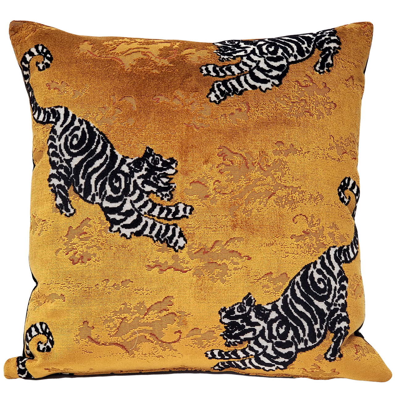 Bongol Velvet Tiger Throw Pillow 26x26 | Pillow Decor