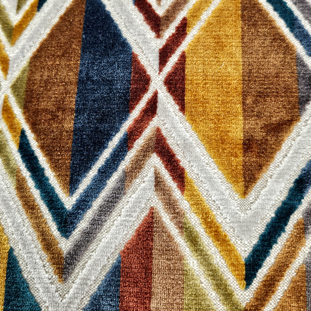 Marquis Chevron Multi-Jewel Velvet Throw Pillow 21x21 | Pillow Decor