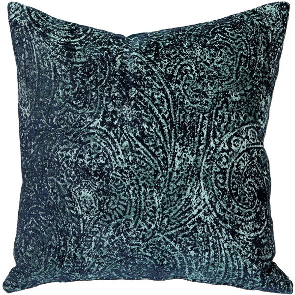 Visconti Teal Blue Chenille Throw Pillow 21x21 from Pillow Decor