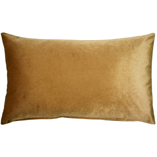 Corona Golden Brown Velvet Pillow 12x20 from Pillow Decor