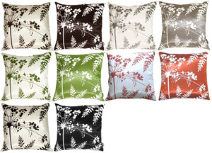 Spring Flower and Ferns Throw Pillows
