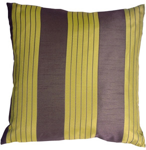 Contemporary Stripes in Green and Taupe Throw Pillow