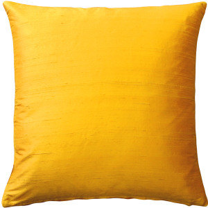 Sankara Deep Yellow Silk Throw Pillow 16x16 Pillow Decor