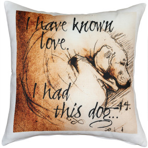 I Have Known Love Curled Lab 17x17 Dog Pillow