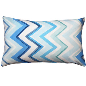 Pacifico Stripes Blue Throw Pillow 12X20