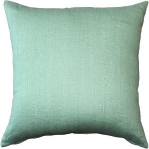 Tuscany Linen Aqua Green 17x17 Throw Pillow