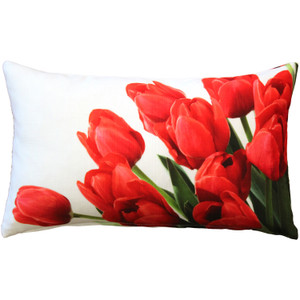 Spring Tulips Throw Pillow 12x19