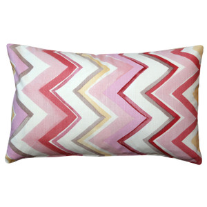 Pacifico Stripes Pink Throw Pillow 12X20