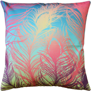 Peacock Feathers Pastel Throw Pillow 20x20