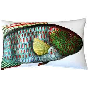 Maori Wrasse Fish Pillow 12x19